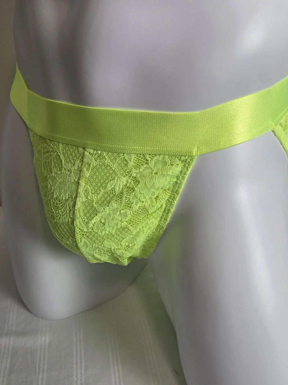 Cosabella Men's Lace Sports Brief in Neon Yellow